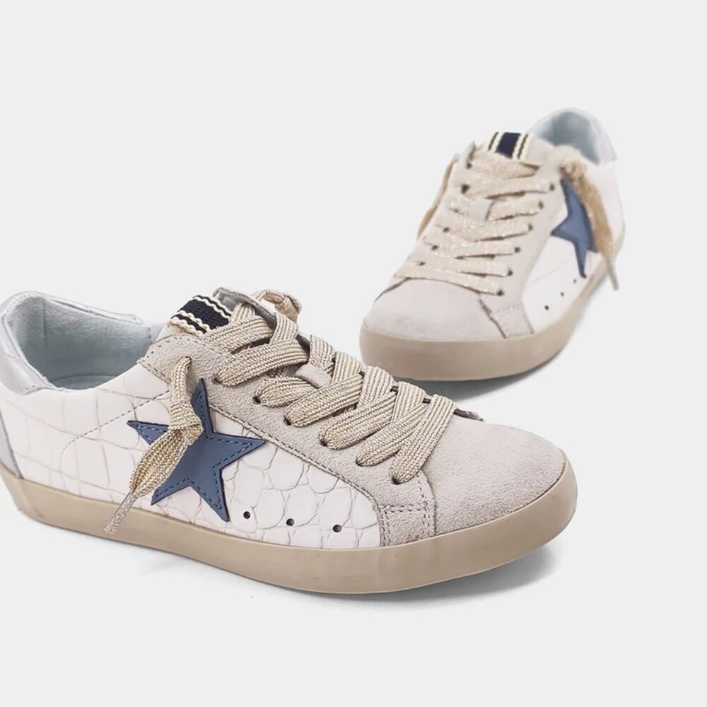 Shu Shop Women’s Paula Croc Print Lace Up Sneakers